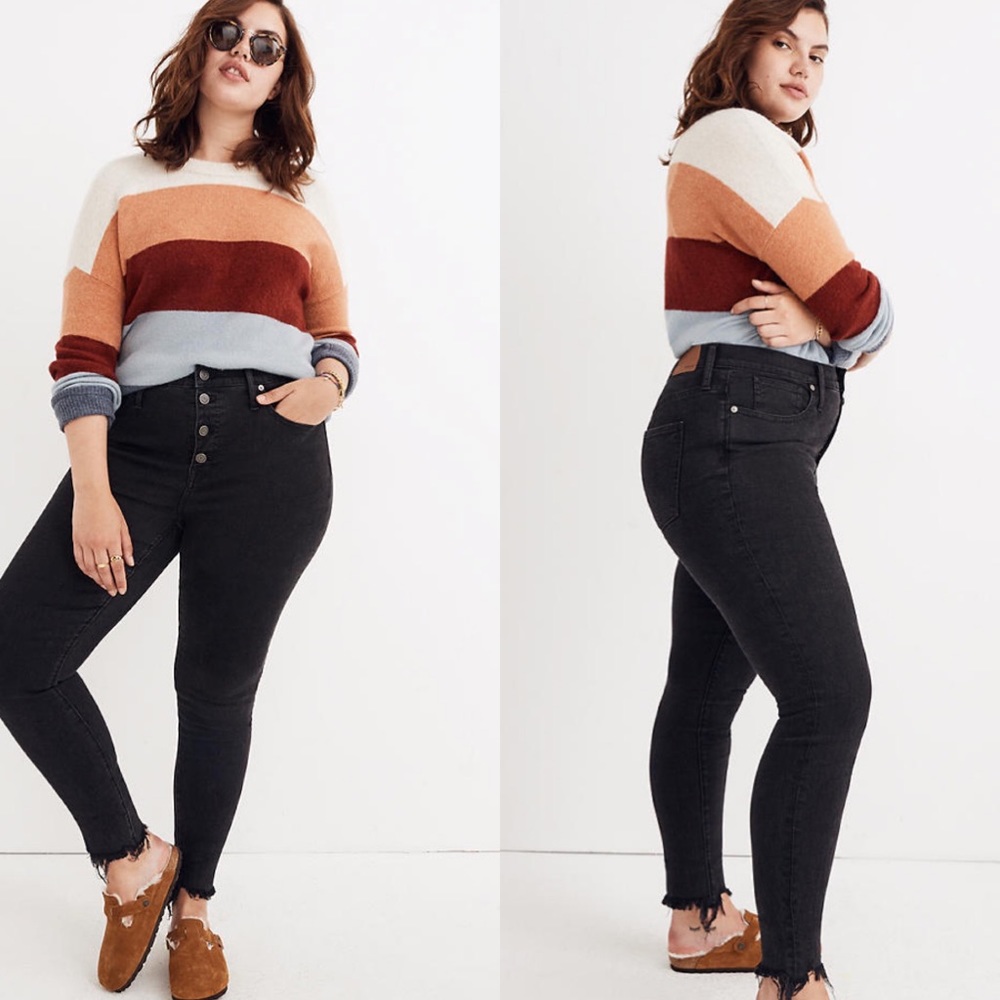 Madewell 9” High-Rise Skinny Jeans Black Size 37P Petite Stretch NWT